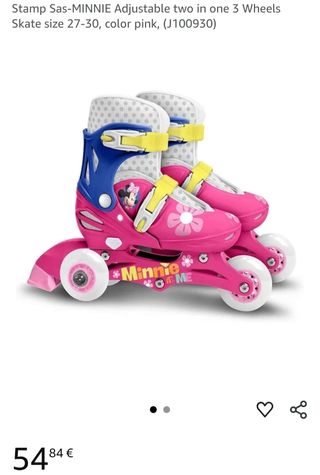 Patines Minnie Mouse Ajustables Talla 27-30