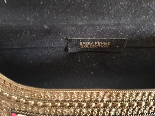 Bolso Clutch Sfera Mosaico Azul Metálico