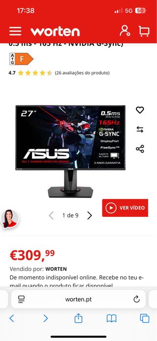 ASUS VG278QR 27” 165 Hz