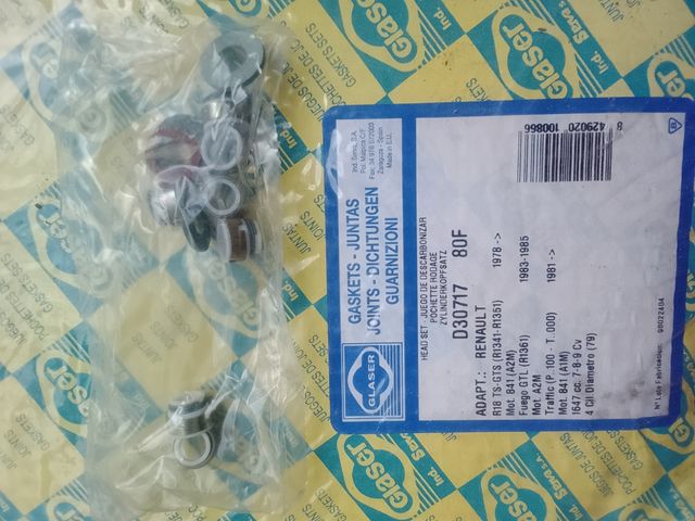 Juego Juntas Culata Glaser y juego descarbonizar