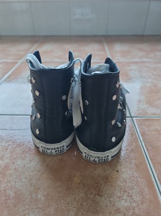Botas Zapatilla Converse Piel Negras
