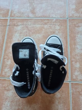 Botas Zapatilla Converse Piel Negras