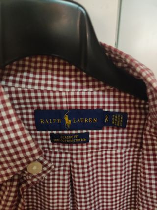 Camisa Polo Ralph Lauren cuadros roja Talla M