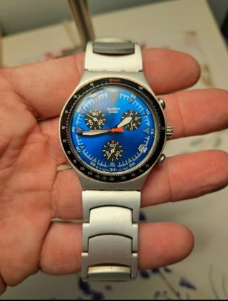 Reloj Swatch Irony Trony Aluminio Azul