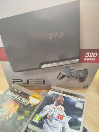 PS3 Slim 320GB completa con 3 mandos y juegos 