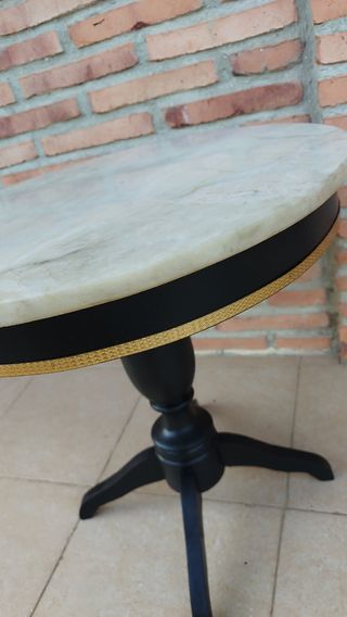 Mesa Auxiliar Vintage Mármol y Madera
