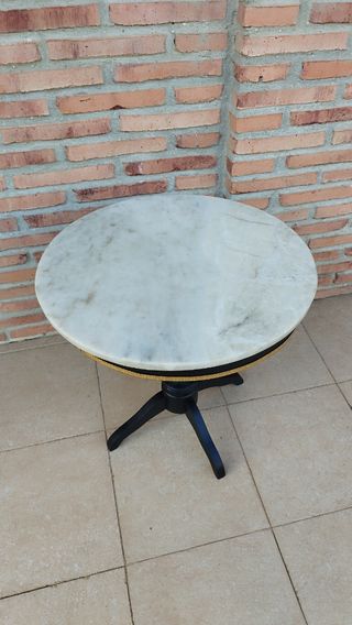 Mesa Auxiliar Vintage Mármol y Madera

