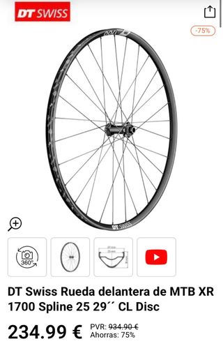 Llanta DT Swiss XR 1700 29 CL Disc
