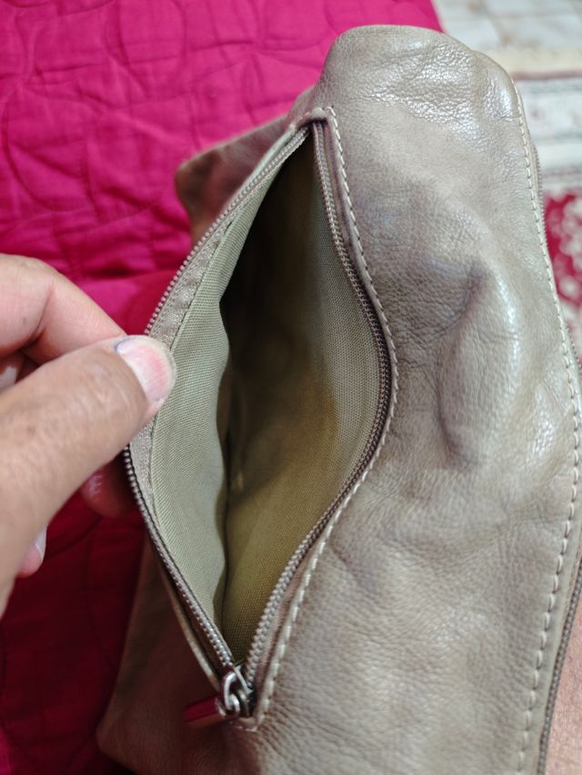 Borsello portafoglio beige