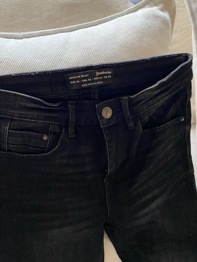 Pantalón Vaquero Stradivarius Negro Talla 34