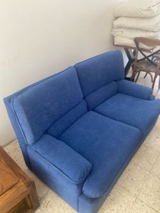 Sofá 2 plazas azul