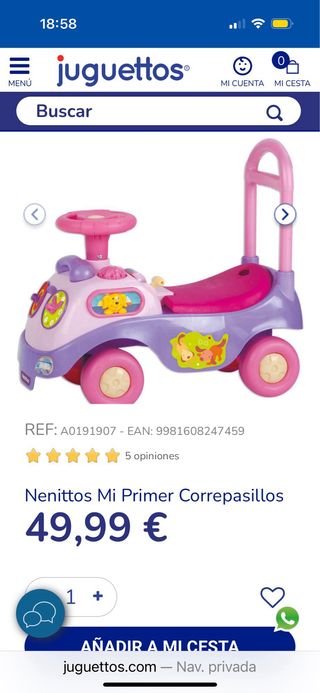 Coche correpasillos infantil Juguettos