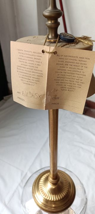 Lampada Leone Aliotti Oro e Trasparente