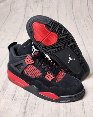 Zapatillas Jordan 4 Black Red Hombre Mujer