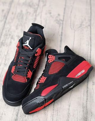 Zapatillas Jordan 4 Black Red Hombre Mujer