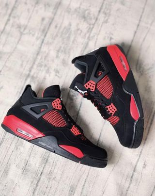 Zapatillas Jordan 4 Black Red Hombre Mujer
