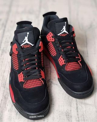 Zapatillas Jordan 4 Black Red Hombre Mujer