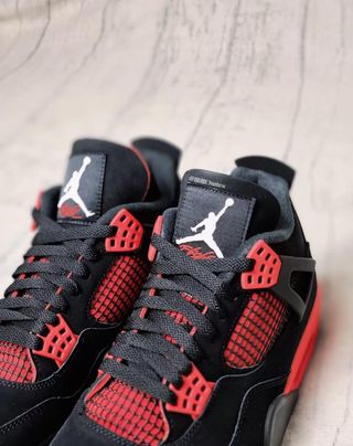 Zapatillas Jordan 4 Black Red Hombre Mujer