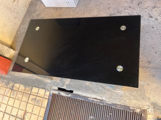 Mesa de centro cristal y metal