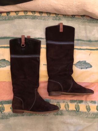 TOMMY HILFIGER - Botas planas ante marrón 38