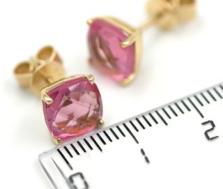 Pendientes Salvatore piedra rosa Plata dorada