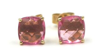 Pendientes Salvatore piedra rosa Plata dorada