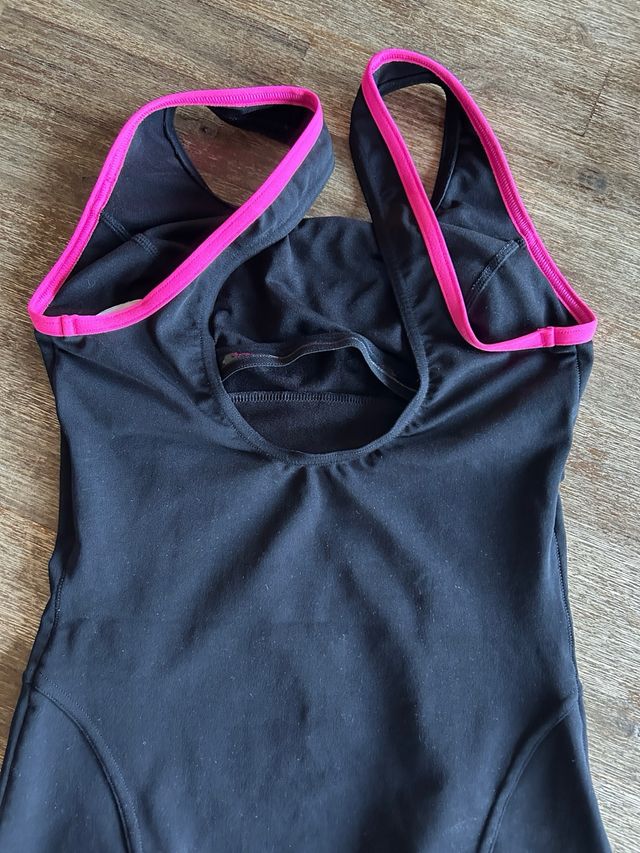 Bañador Natación Mujer Talla M-L Negro/Rosa