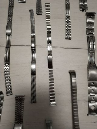 Lote correas de reloj plateadas