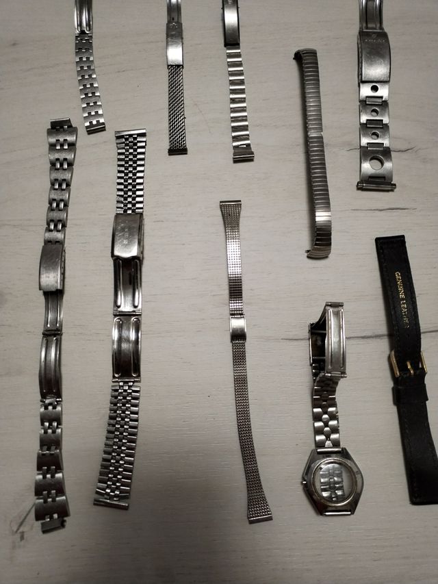 Lote correas de reloj plateadas