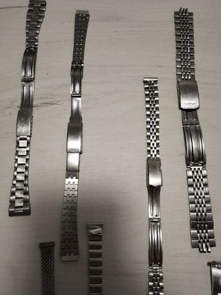 Lote correas de reloj plateadas