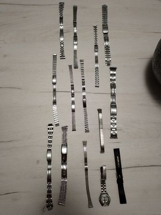 Lote correas de reloj plateadas
