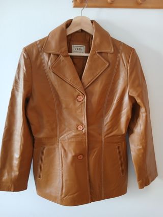 Chaqueta de Piel F & Co Marrón