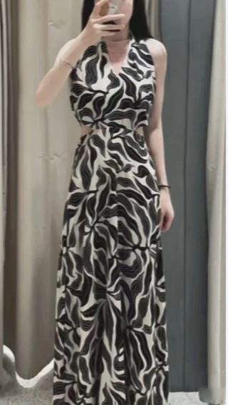 Vestido Zara Cut Out Estampado