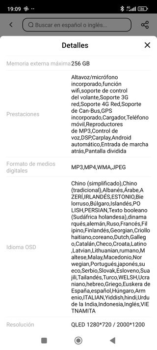 Radio con pantalla para clio