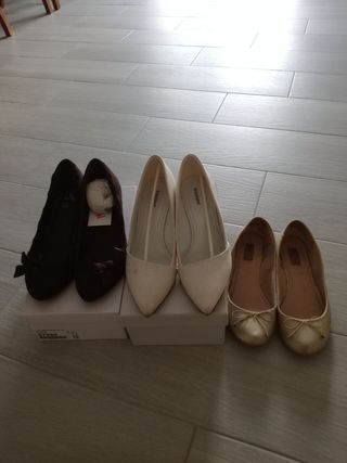 Zapatos de tacón y planos talla 38. Lote55