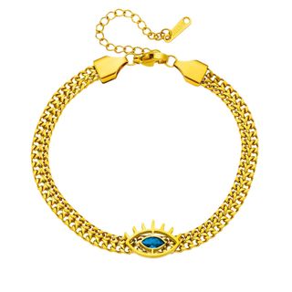 Pulsera Ojo Turco Acero y Oro18K