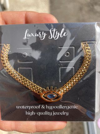 Pulsera Ojo Turco Acero y Oro18K