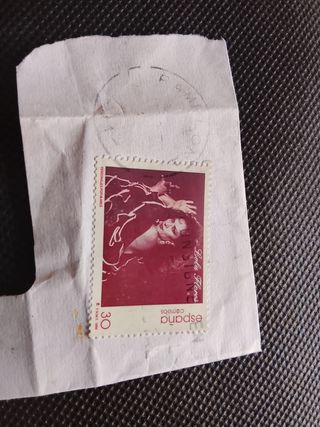 Sello Lola Flores España 30 Pesetas 1996 Timbrado