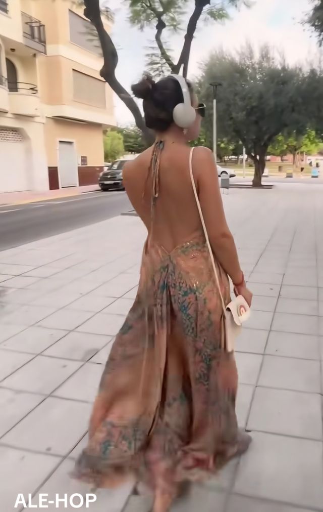 Vestido Ale-hop floral negro talla única