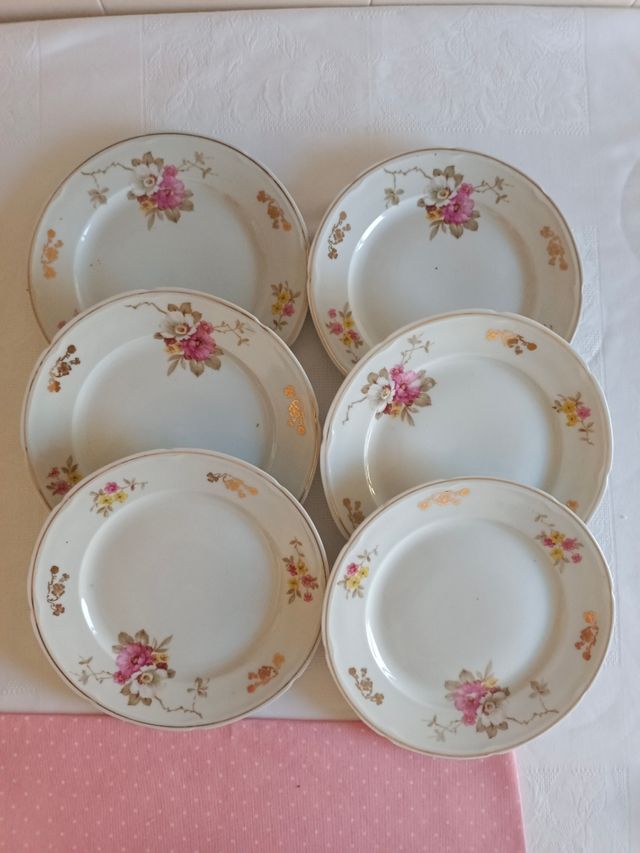 ✨10 Platos de porcelana Santa Clara florales