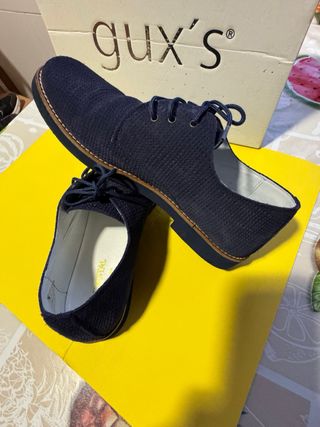 Zapatos de cordón ceremonia-blucher azul marino.