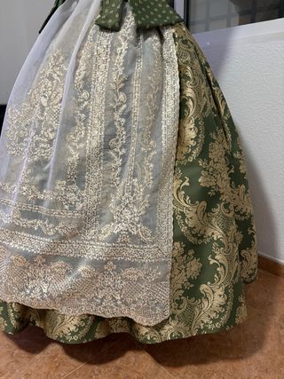 Falda Fallera Oro y Verde