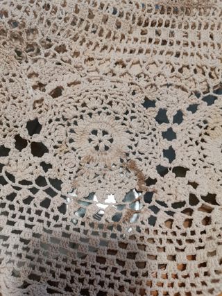 Tovaglia rotonda uncinetto beige cotone