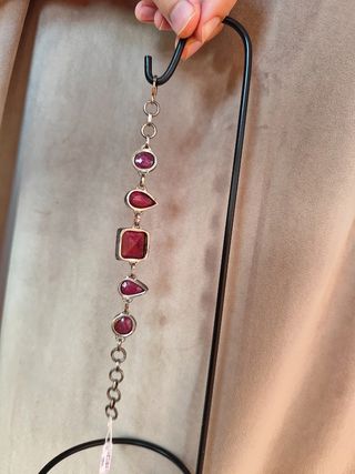 Pulsera Plata con Piedras Rubís