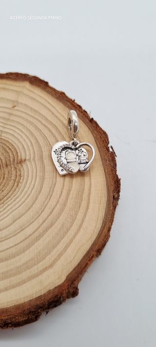 CHARM DE PANDORA GATOS Y CORAZONES CON CIRCONITAS