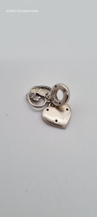 CHARM DE PANDORA GATOS Y CORAZONES CON CIRCONITAS