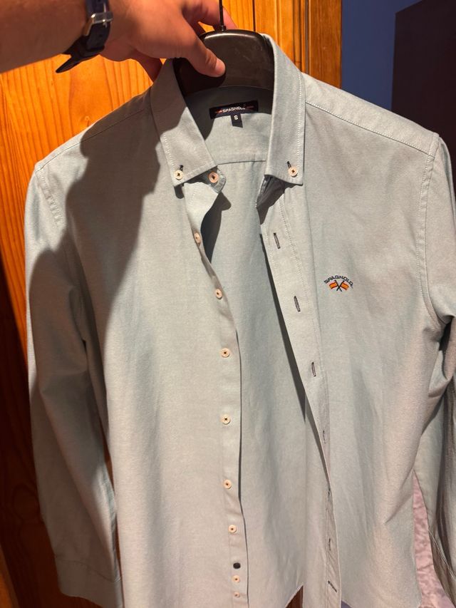 Camicia spagnolo blu, salmone e rosa taglia S