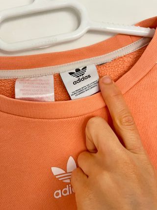 Sudadera Adidas Naranja con Rayas Blancas