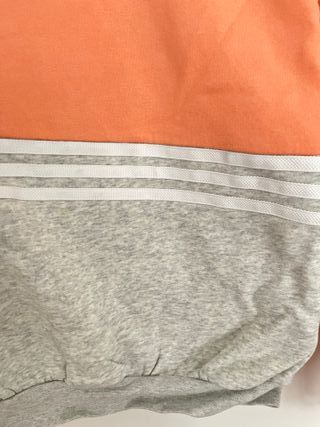 Sudadera Adidas Naranja con Rayas Blancas