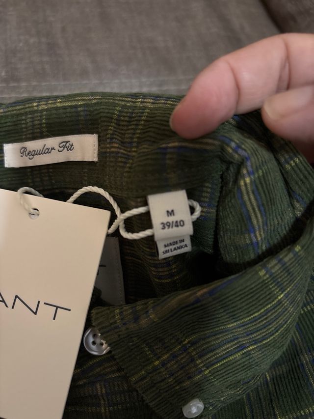 Camisa Gant cuadros verde hombre